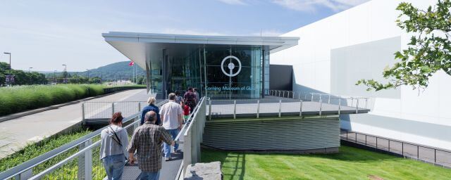 A group of people walk up the Museum's entrance ramp (Photo: Iwan Baan)